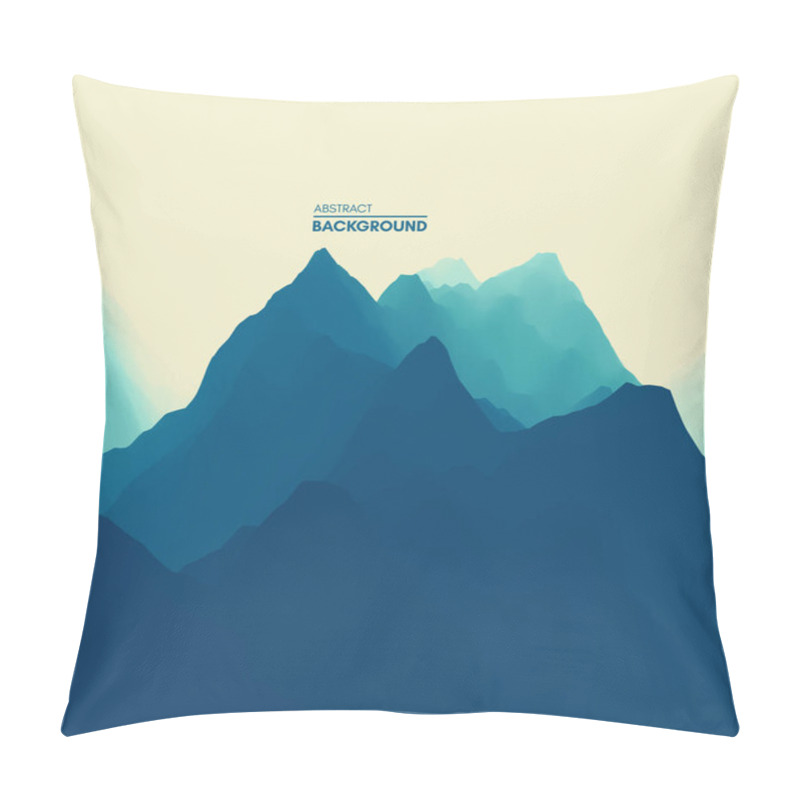 Personality  Mountain Landscape. Mountainous Terrain. Vector Illustration. Abstract Background. Pillow Covers