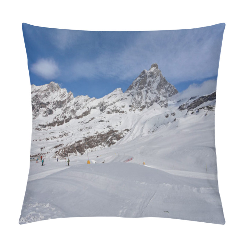 Personality  Mountain Skiing - View At Matterhorn, Italy, Valle D'Aosta, Breuil-Cervinia, Aosta Valley, Cervinia Pillow Covers