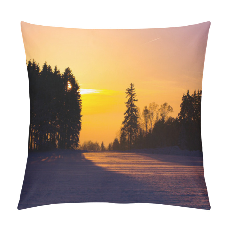 Personality  Sunset In Wintertime Pillow Covers