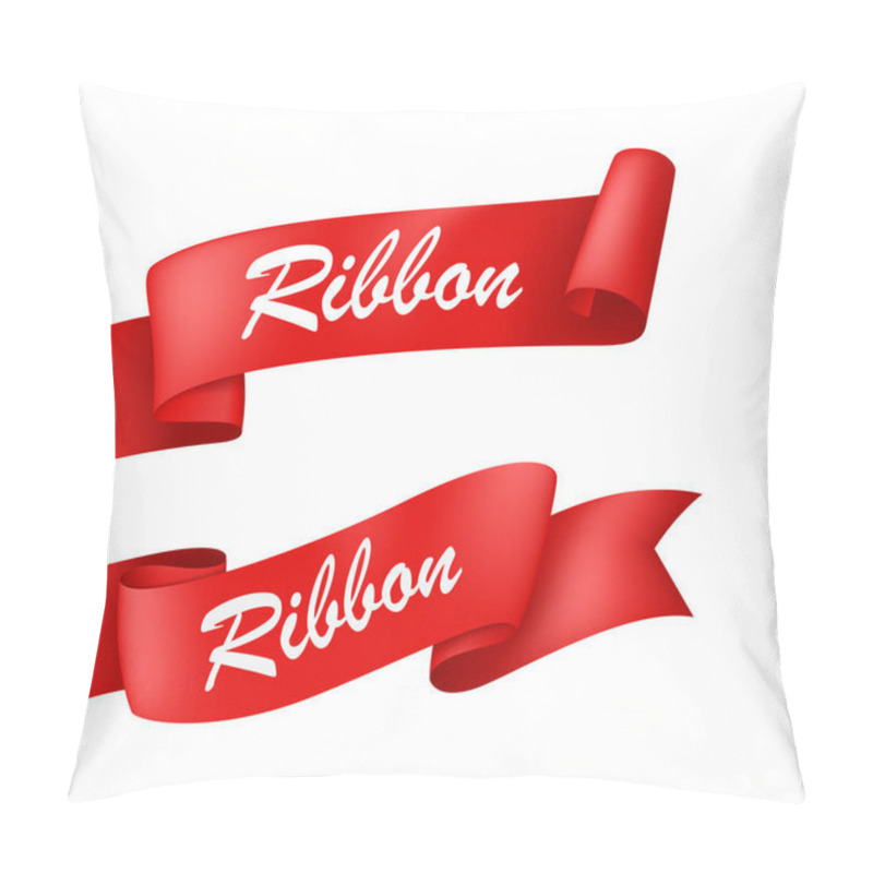 Personality  Two Red Ribbons On White  Pillow Covers