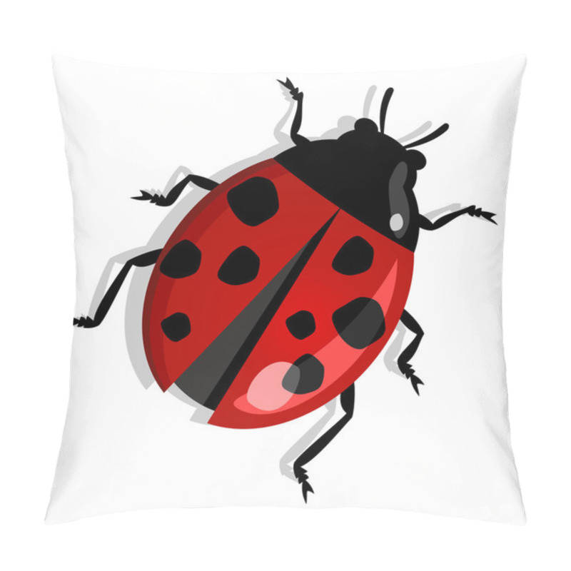 Personality  Red Ladybug Isolated Pillow Covers