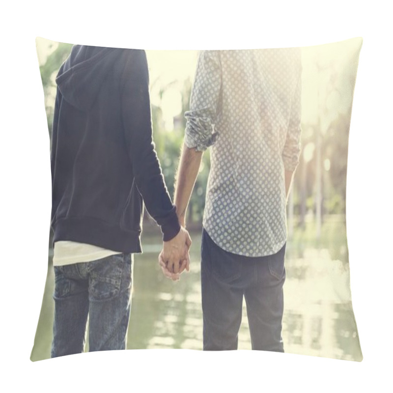 Personality  Gay Couple Holding Hands Pillow Covers