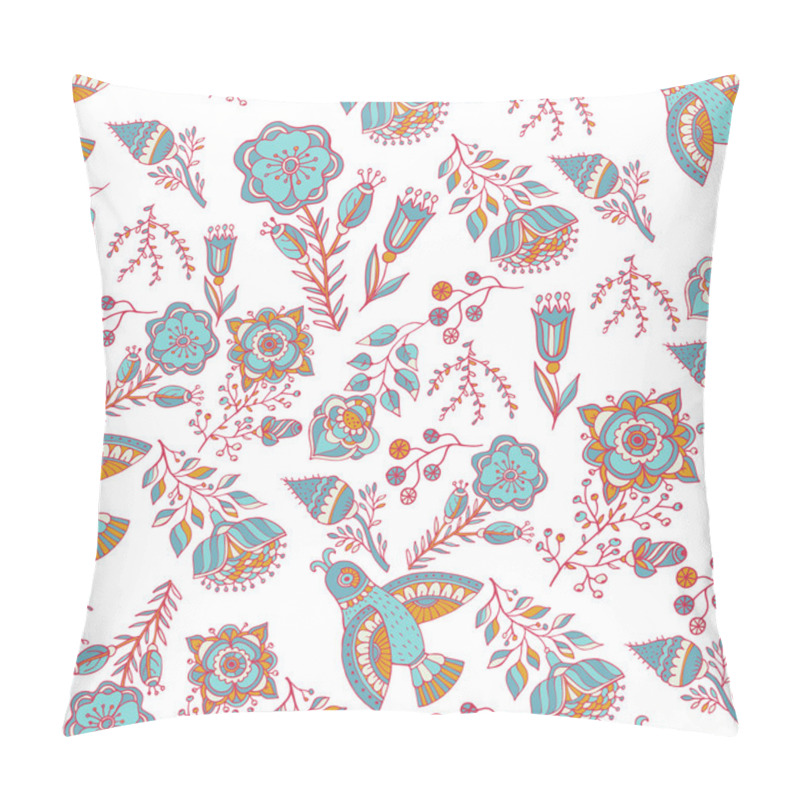 Personality  Texture With Flowers And Birds. Pillow Covers