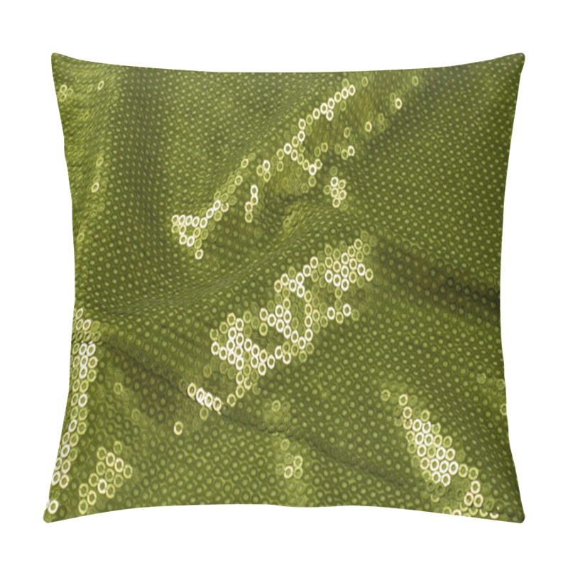 Personality  Fabric Texture With Green Sequins Pillow Covers