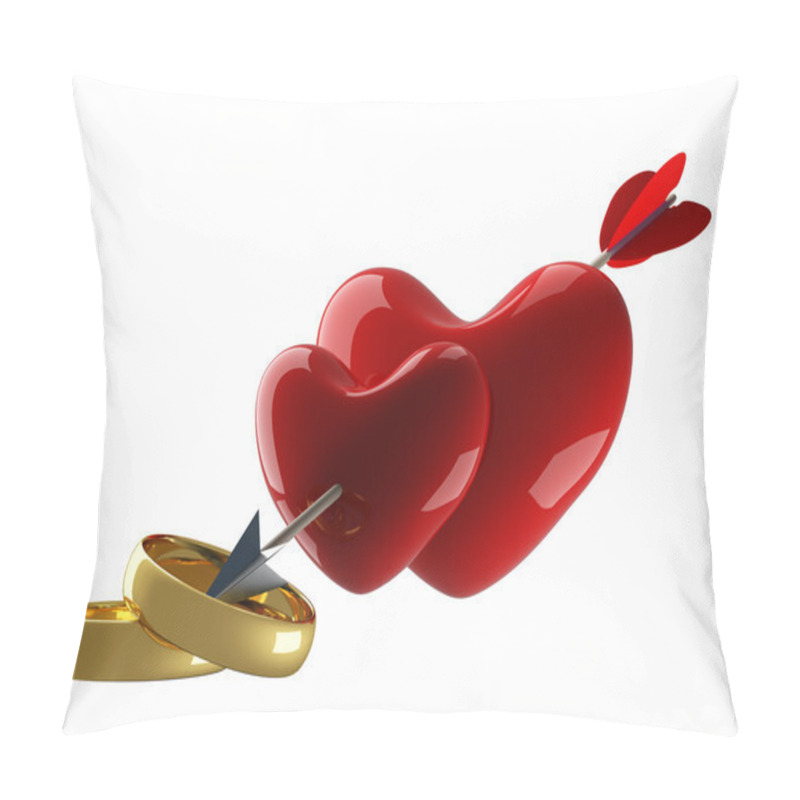 Personality  Two Hearts Pierced By An Arrow Pillow Covers