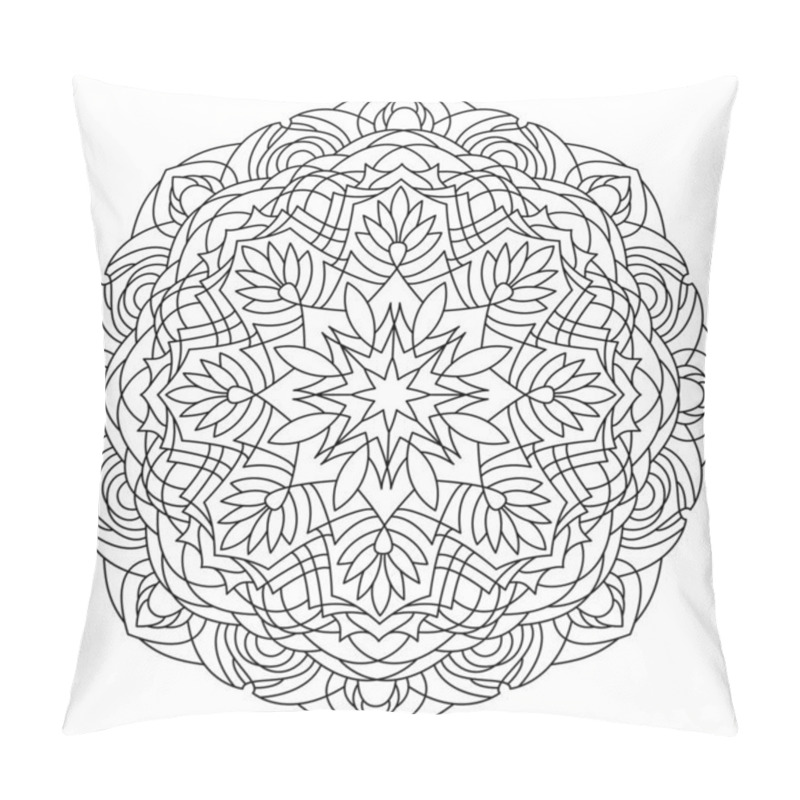 Personality  Flower Mandala. Circular Pattern In Form Of Mandala For Henna Mehndi Or Tattoo Decoration. Decorative Ornament In Ethnic Oriental Style. Coloring Book Page.  Vector Illustration. Pillow Covers