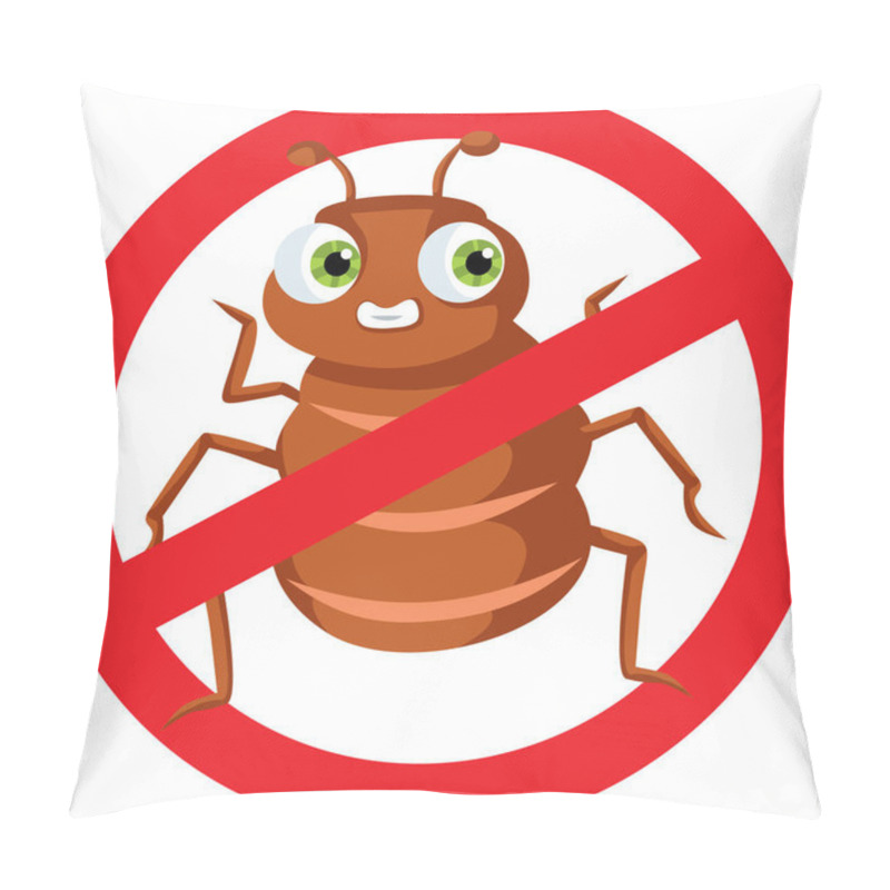 Personality  Warning Sign Against Lice Vector Cartoon Icon Illustration Pillow Covers