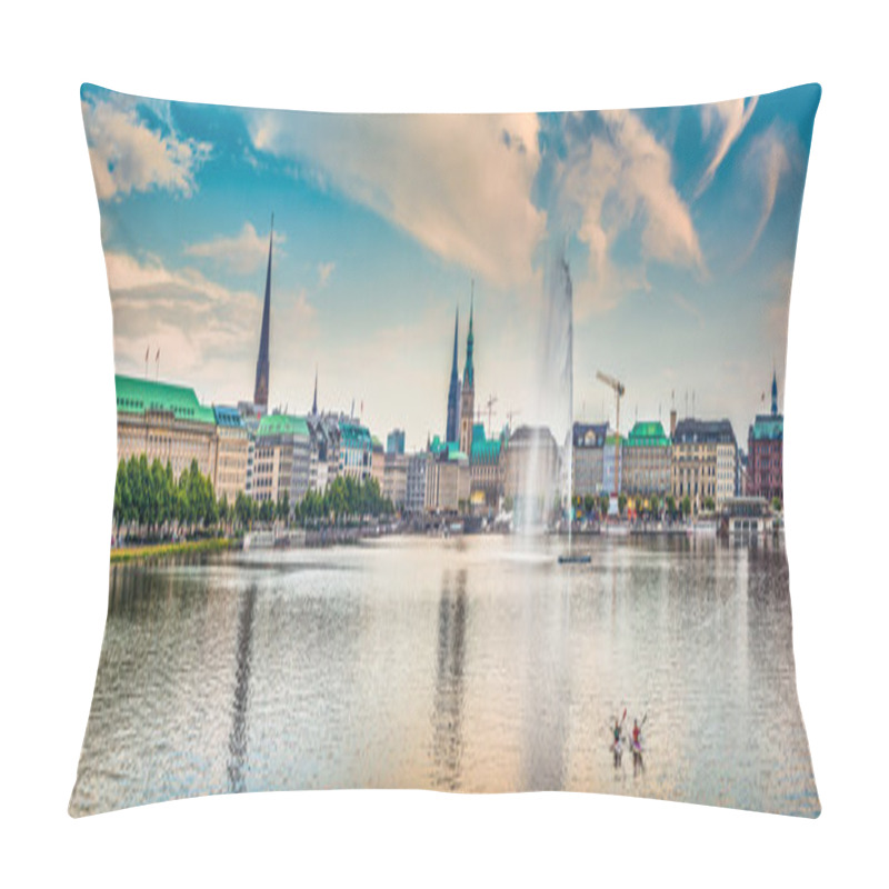 Personality  Famous Binnenalster (Inner Alster Lake) At Sunset, Hamburg, Germany Pillow Covers