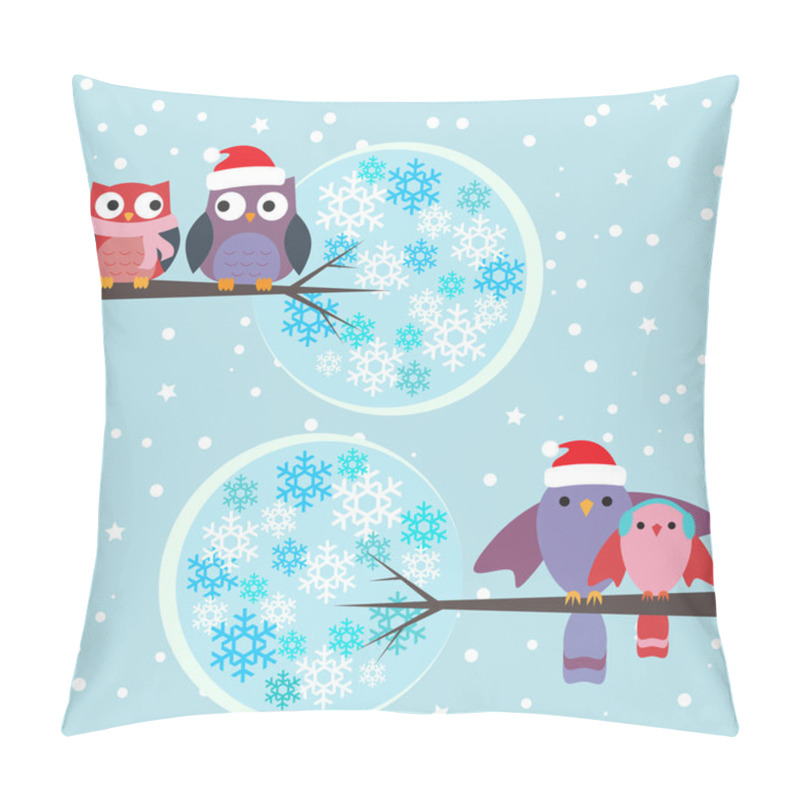 Personality  Couples Of Owls And Birds Winter Pillow Covers