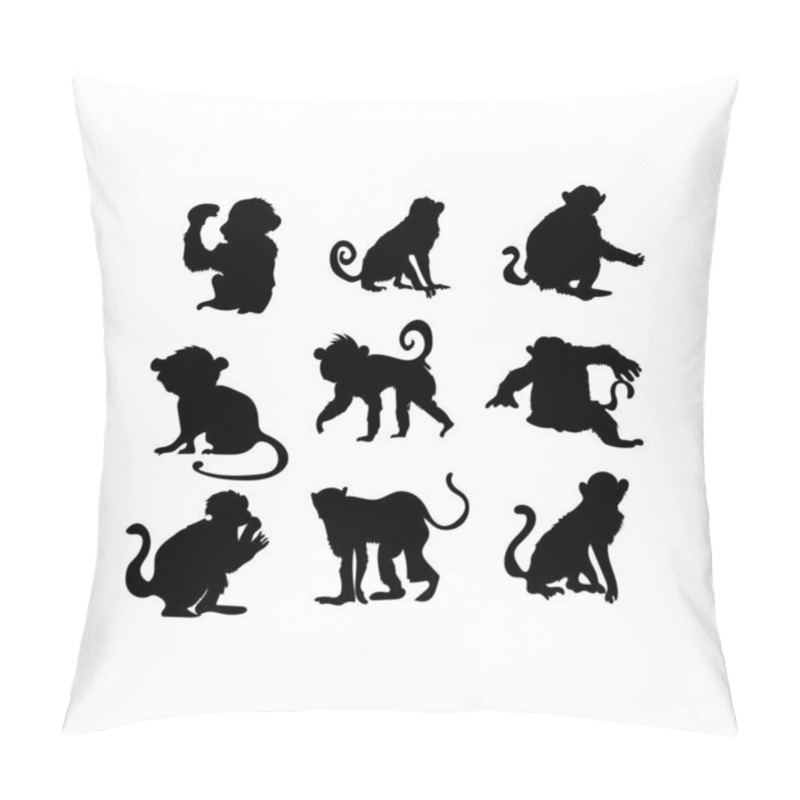 Personality  Monkey Silhouette 9 Pcs Vector  Pillow Covers