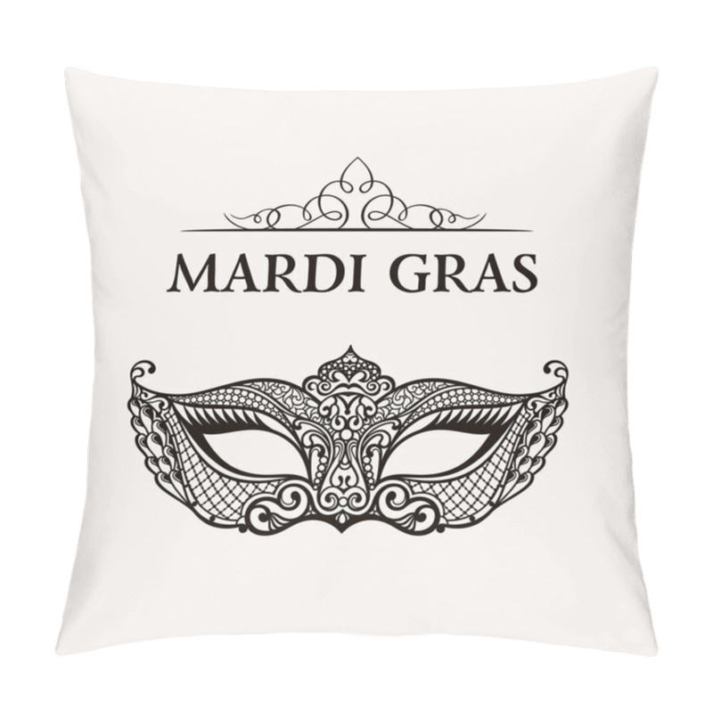 Personality  Beautiful Mask Of Lace. Mardi Gras Vector Background Pillow Covers