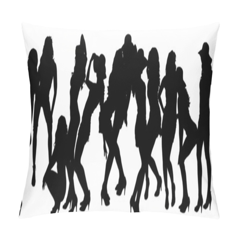 Personality  Vector Silhouettes Of Sexy Women. Pillow Covers