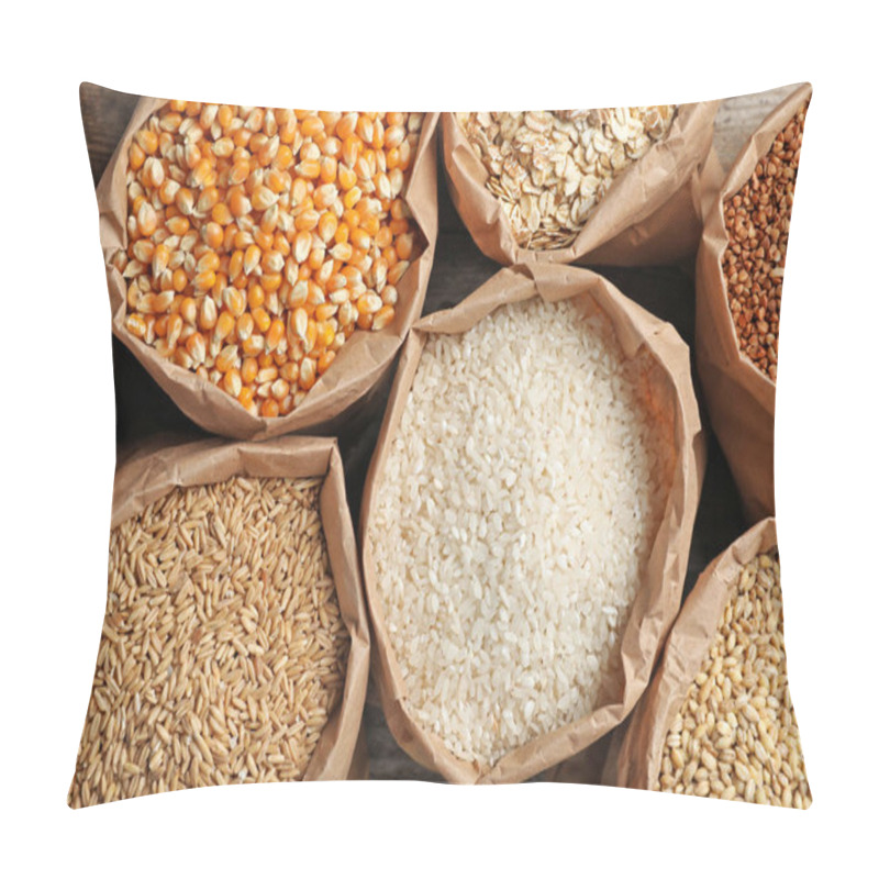 Personality  Bags Of Different Cereal Grains, Top View Pillow Covers