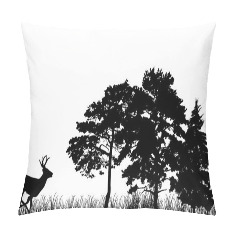 Personality  Trees And Deer Silhouettes Pillow Covers