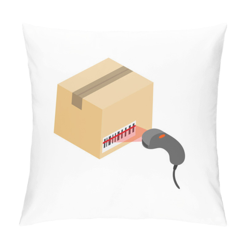 Personality  Scanning Label On Box With Barcode Scanner Icon Pillow Covers