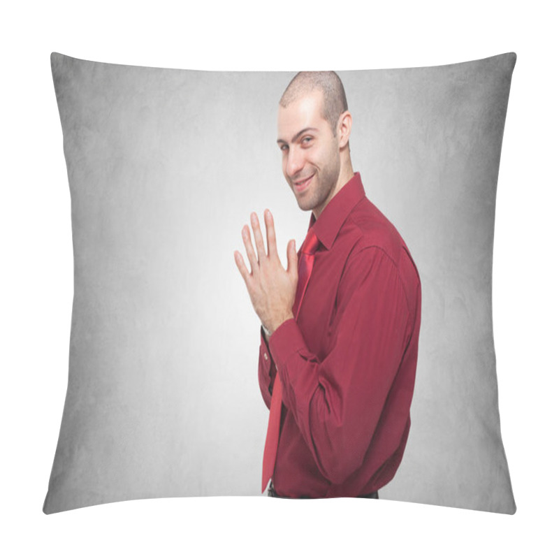 Personality  Shady Businessman Over A Grey  Pillow Covers