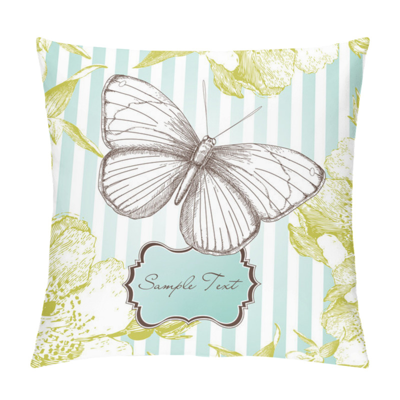 Personality  Card With A Butterfly Pillow Covers