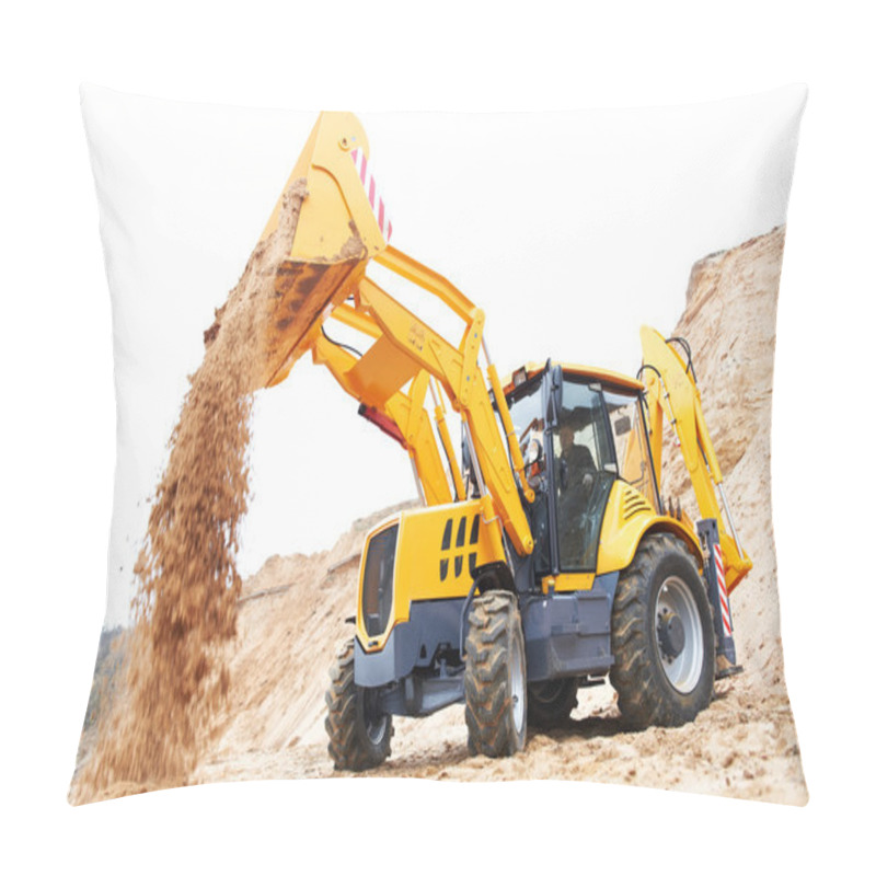 Personality  Excavator Loader With Backhoe Works Pillow Covers