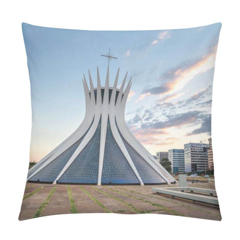 Personality  Brasilia, Brazil - Aug 24, 2018: Brasilia Cathedral At Sunset - Brasilia, Brazil Pillow Covers