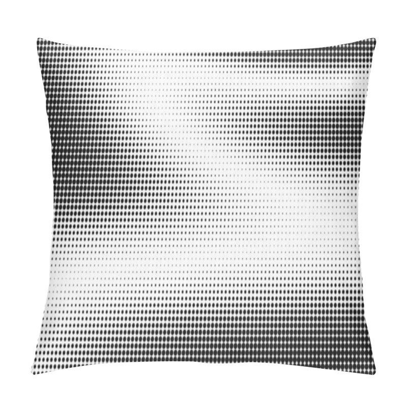 Personality  Monochrome Abstract Grunge Halftone Dots Background. Pop Art Template, Texture. Horizontal Vector Illustration. Big Wave On White Background Pillow Covers