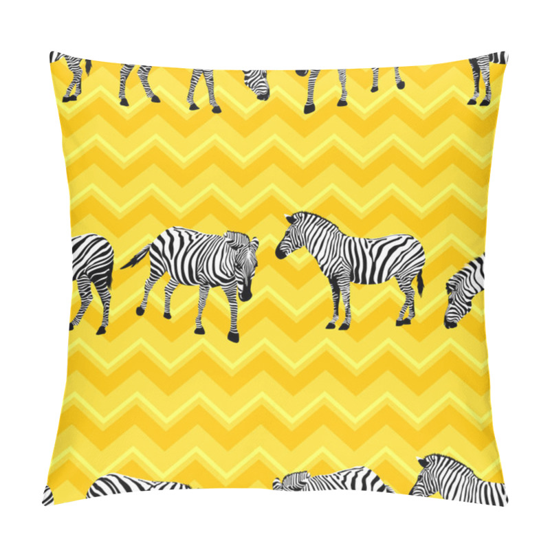 Personality  Zebra Seamless Pattern On Yellow Background. Pillow Covers