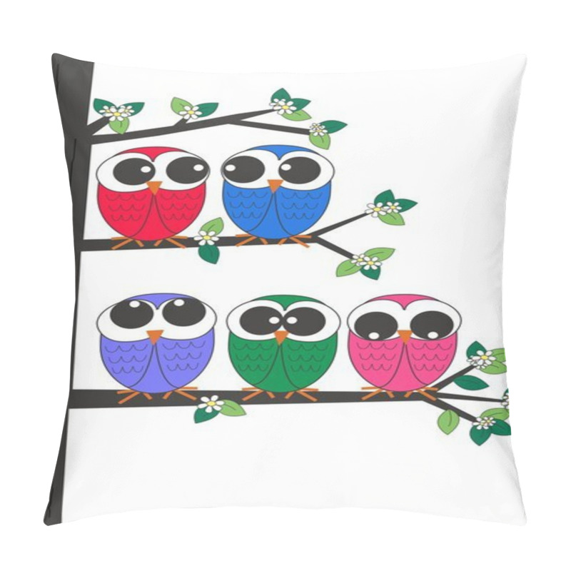 Personality  A Group Of Owls Sitting In A Tree Pillow Covers