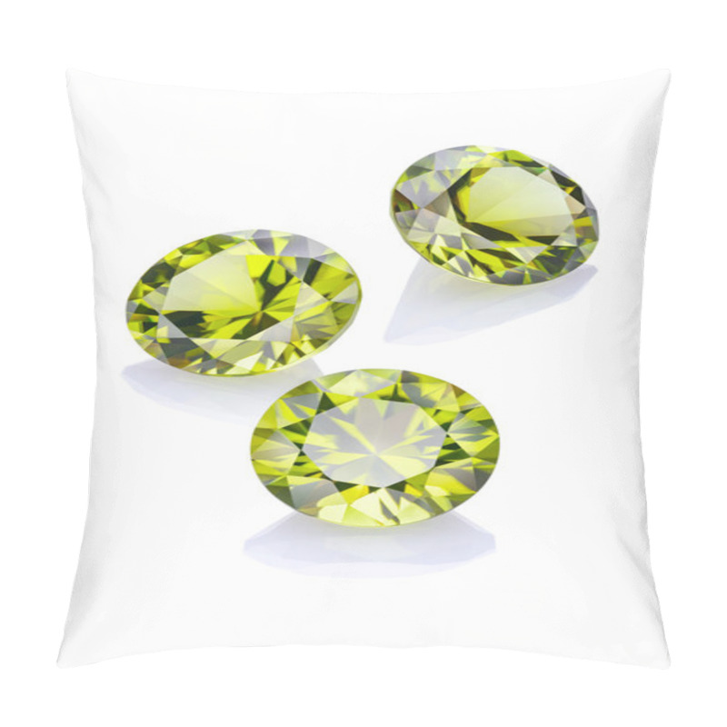 Personality  Three Chrysolite On The White Pillow Covers