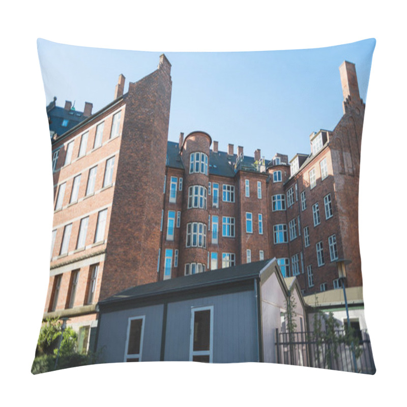 Personality  Low Angle View Of Modern Houses On Street In Copenhagen, Denmark Pillow Covers