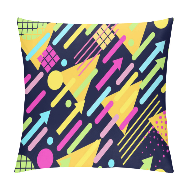 Personality  Memphis Seamless Pattern. Geometric Elements Memphis In The Style Of 80s. Points And Dotted Lines. Vector Illustration Pillow Covers