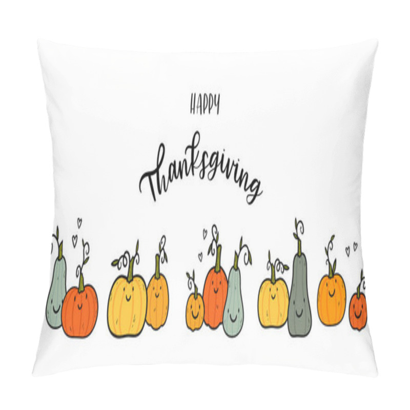 Personality  Cute Pumpkins Having Fun, Great For Thanksgiving Of Halloween Covers, Banners, Wallpapers, Invitations, Hand Drawn - Vector Design Pillow Covers