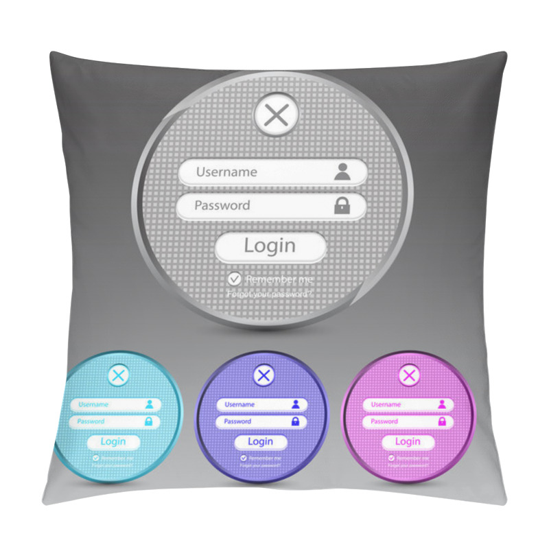 Personality  Set Of Vector Login Forms Pillow Covers