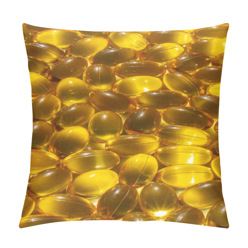 Personality  Omega Capsules In Sunlight. Sunlight Reflects Fish Oil In Capsules. The Right Diet Pillow Covers