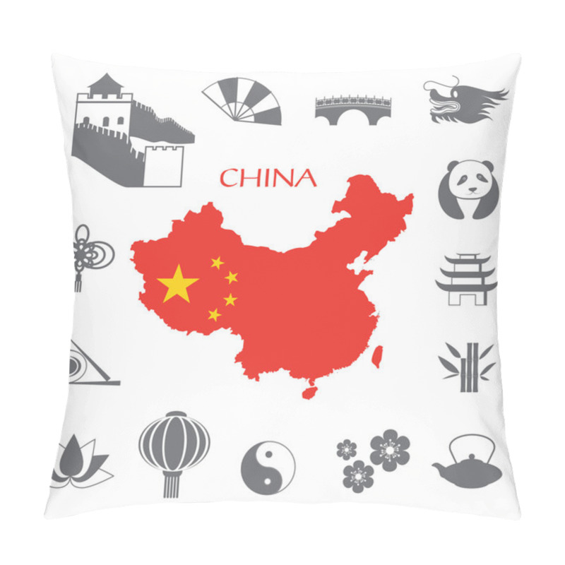 Personality  Set Of China Infographic Icons Pillow Covers