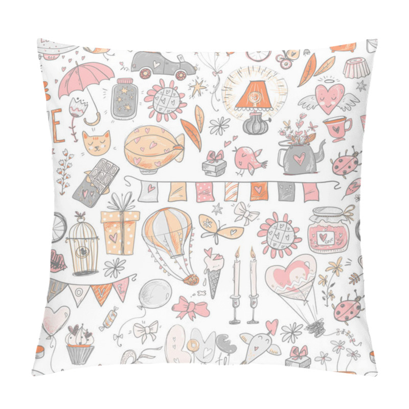 Personality  Cute Fall In Love Seamless Pattern Pillow Covers