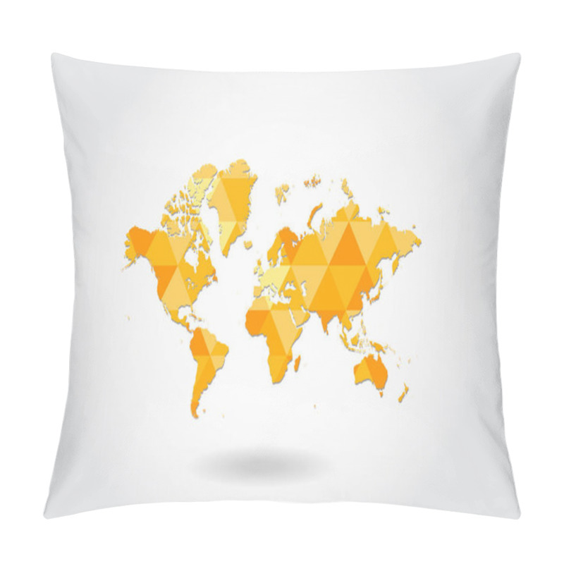 Personality  World Map In Geometric Polygonal Style.Abstract Gems Triangle,modern Design Background. Low Poly Map Of World. Colorful Polygonal Map Shape Of World On White Background - Vector Illustration Eps 10. Pillow Covers