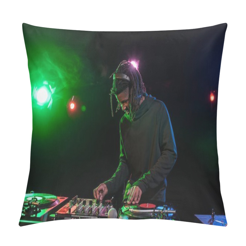 Personality  DJ With Sound Mixer In Nightclub  Pillow Covers