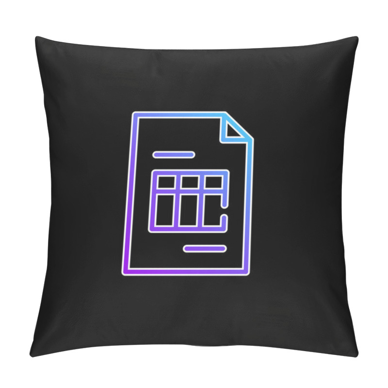 Personality  Big Invoice Blue Gradient Vector Icon Pillow Covers