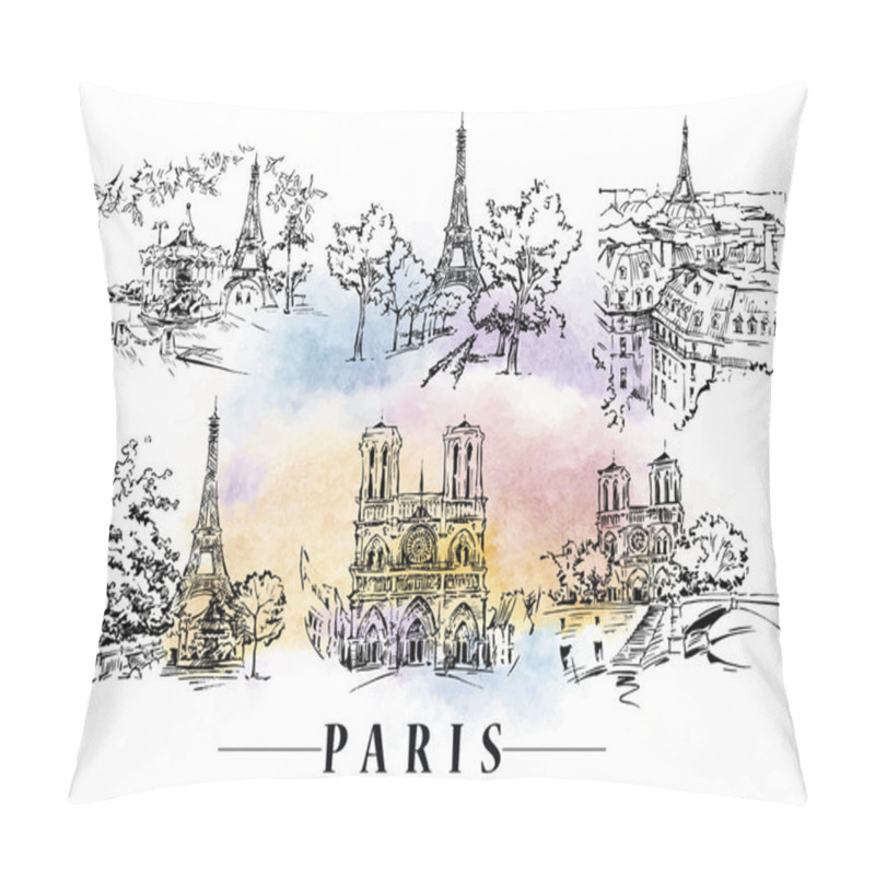 Personality  Paris Vector Illustration. Pillow Covers