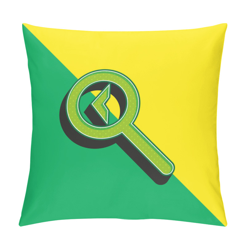 Personality  Back Search Interface Symbol Green And Yellow Modern 3d Vector Icon Logo Pillow Covers