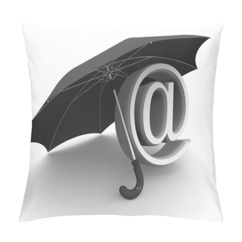 Personality  Symbol Of Internet With Umbrella. 3d Pillow Covers