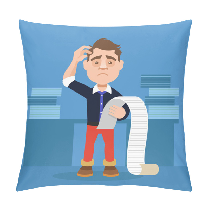 Personality  Businessman Shocked. Vector Flat Illustration Pillow Covers