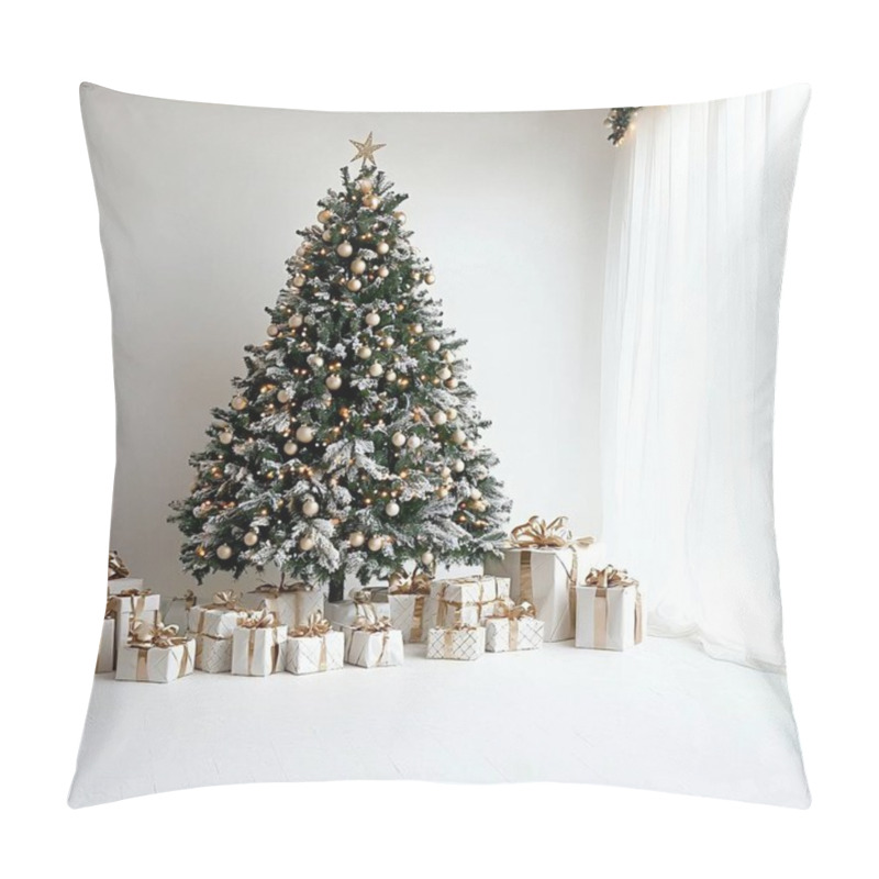 Personality  Festively Decorated Christmas Tree With Elegant Gifts In A Cozy Indoor Setting. Pillow Covers