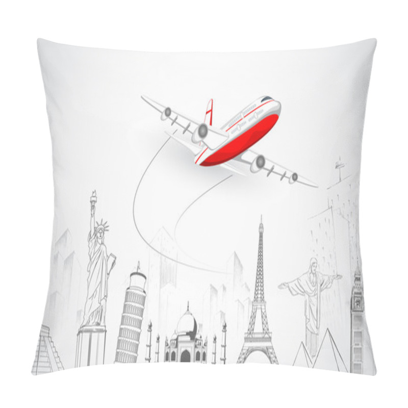 Personality  Airplane Flying Above World Pillow Covers