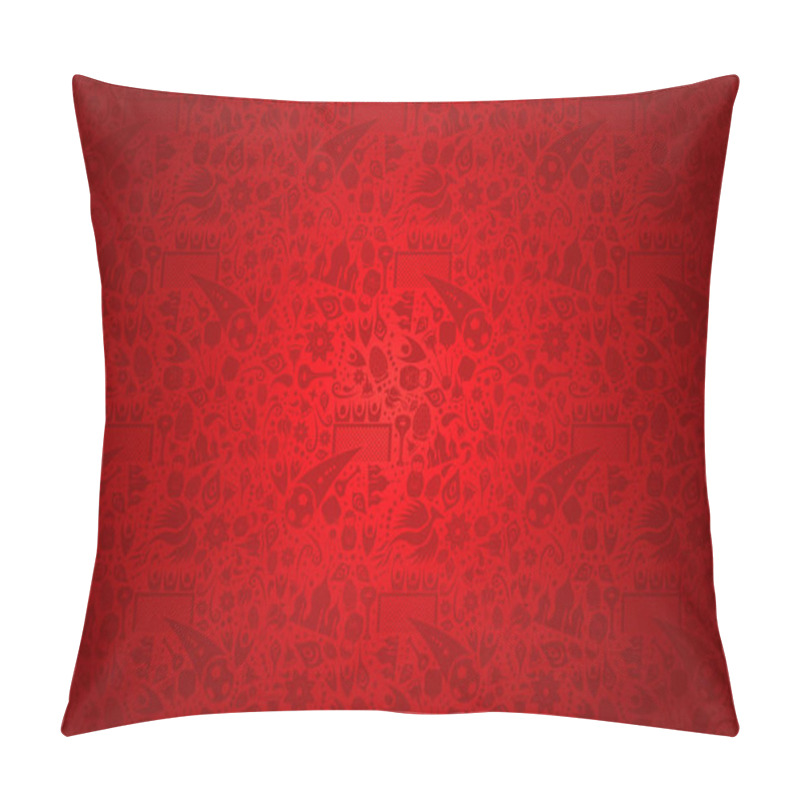 Personality  Red Russia Background Pattern With Icons  Pillow Covers