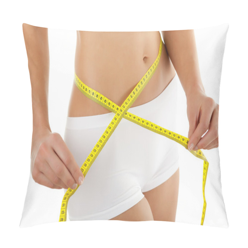 Personality  Woman Measuring Her Body Pillow Covers