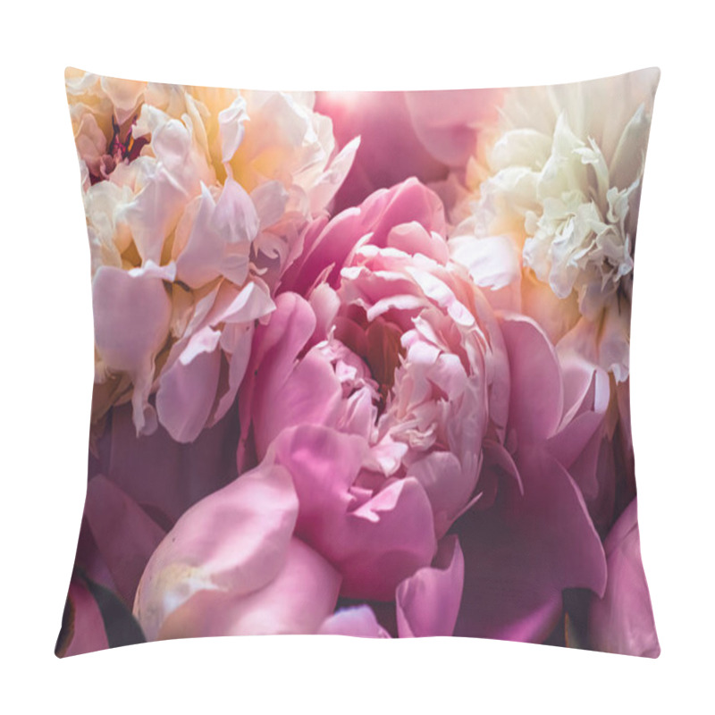 Personality  Pink Peony Flowers As Floral Art Background, Botanical Flatlay And Luxury Branding Pillow Covers