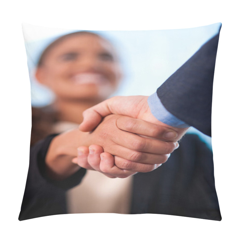 Personality  A Handshake Between Business People Pillow Covers