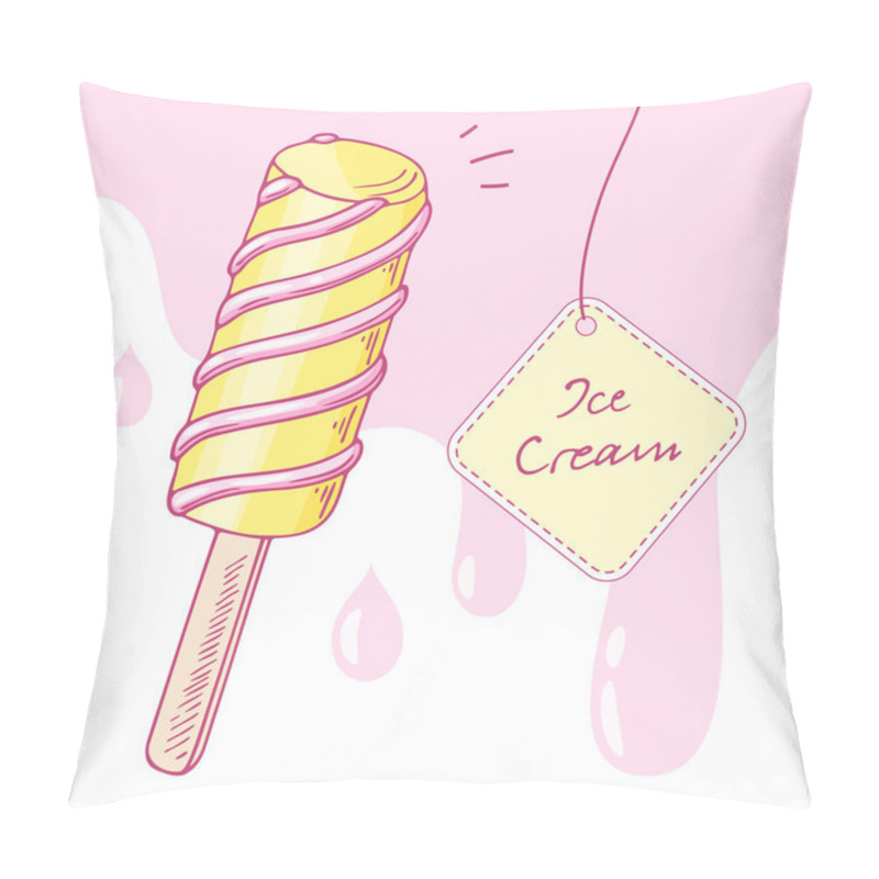 Personality  Hand Drawn Twisted Fruity Popsicle With Sweet Drops Pillow Covers