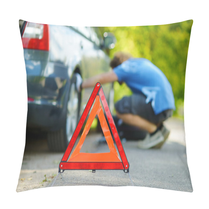 Personality  Warning Triangle Sign Pillow Covers