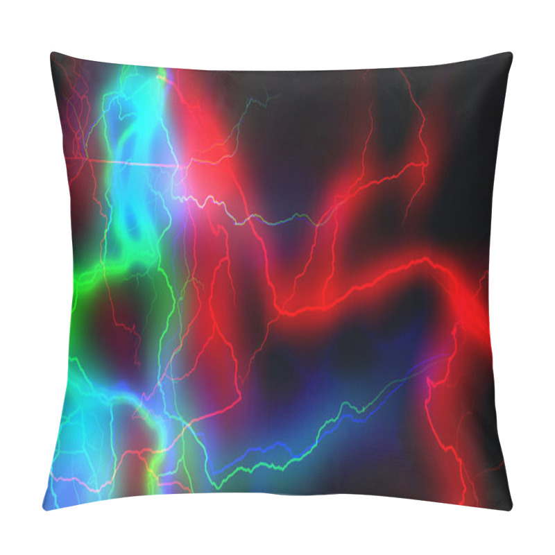 Personality  Colourful Energy Discharge 3d Rendering Pillow Covers